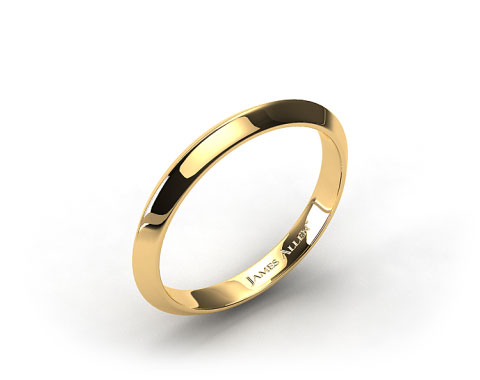 18k Yellow Gold 2.5mm Knife Edge Women's Wedding Band